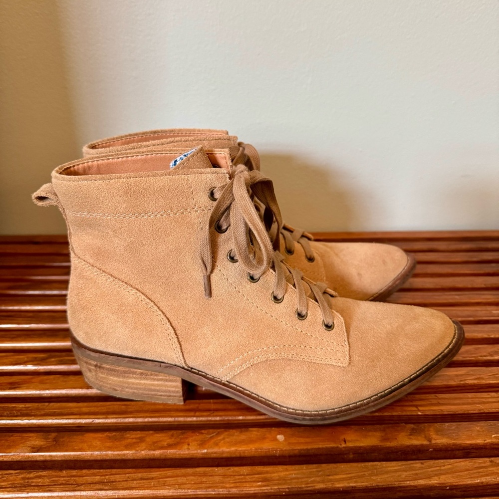 Dingo Green Acres Suede Lace Up Prairie Ankle Booties Boots Sz 10 Cottagecore